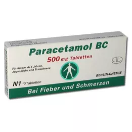 PARACETAMOL BC 500 mg tabletės, 10 vnt