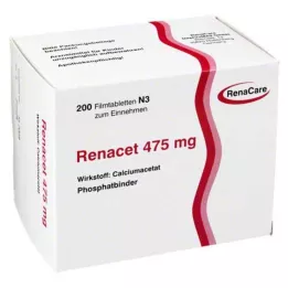 RENACET 475 mg plėvele dengtos tabletės, 200 vnt