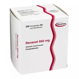RENACET 950 mg plėvele dengtos tabletės, 200 vnt