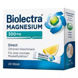 BIOLECTRA Magnis 300 mg Tiesioginės citrinos lazdelės, 20 vnt