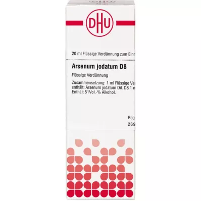 ARSENUM JODATUM D 8 Skiedimas, 20 ml ARSENUM JODATUM D 8 Skiedimas, 20 ml