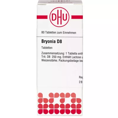 BRYONIA D 8 tabletės, 80 vnt
