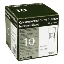 CALCIUMGLUCONAT 10 % MPC Injekcinis tirpalas, 20X10 ml