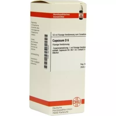 CAPSICUM D 6 Skiedimas, 50 ml CAPSICUM D 6 Skiedimas, 50 ml
