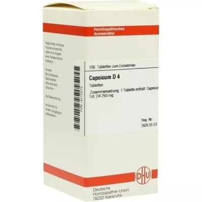CAPSICUM D 4 tabletės, 200 vnt