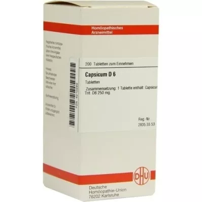 CAPSICUM D 6 tabletės, 200 vnt
