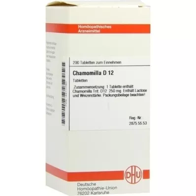 CHAMOMILLA D 12 tablečių, 200 vnt