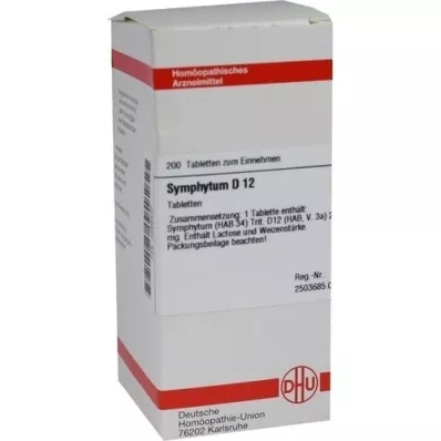 SYMPHYTUM D 12 tablečių, 200 vnt