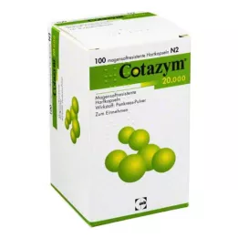 COTAZYM 20 000 granulių skrandyje neirios kapsulės, 100 vnt