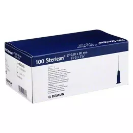 STERICAN Kaniulės 23 Gx3 1/5 0,6x80 mm, 100 vnt