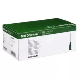 STERICAN Kanulės 21 Gx4 4/5 0,8x120 mm, 100 vnt