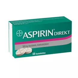 ASPIRIN Direkt kramtomosios tabletės, 10 vnt