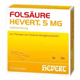 FOLSÄURE HEVERT 5 mg ampulės, 10 vnt