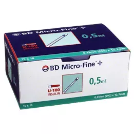 BD MICRO-FINE+ Insulinspr.5 ml U100 12,7 mm, 100x0,5 ml
