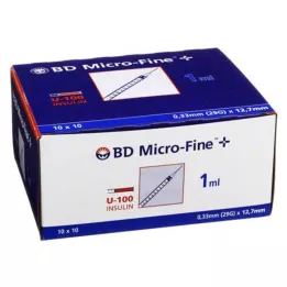 BD MICRO-FINE+ Insulino švirkštas 1 ml U100 12,7 mm, 100X1 ml