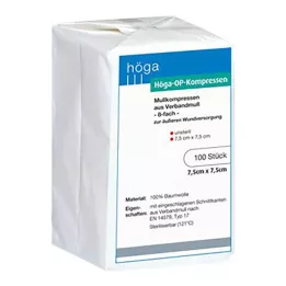 HÖGA-KOMPRESSEN OP 7,5x7,5 cm nesterilus 8 kartų, 100 vnt