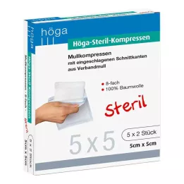 HÖGA-KOMPRESSEN 5x5 cm sterilus 8 krypčių, 5X2 vnt