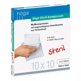 HÖGA-KOMPRESSEN 10x10 cm sterilus 8 krypčių, 5X2 vnt