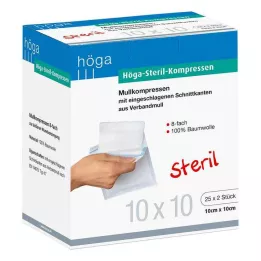 HÖGA-KOMPRESSEN 10x10 cm sterilus 8 krypčių, 25X2 vnt