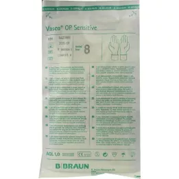 VASCO OP Sensitive Gloves sterilios be pudros 8,0 dydis, 2 vnt
