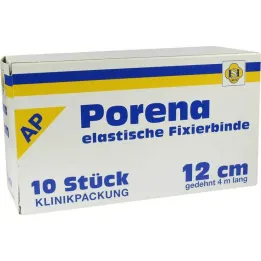 Porena elastinis marlės tvarstis 12cm be violončelės baltas, 10 vnt