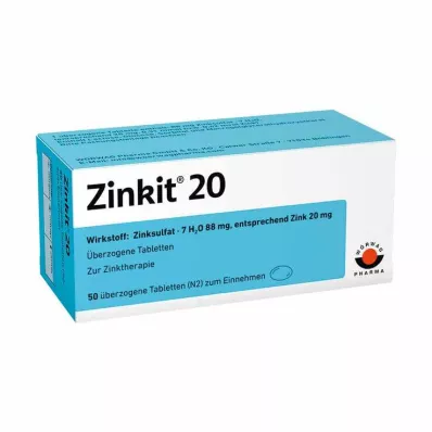 ZINKIT 20 dengtų tablečių, 50 vnt ZINKIT 20 dengtų tablečių, 50 vnt