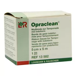OPRACLEAN Marlės tvarstis tamponui su jodoformu 5 cm x 5 m, 1 vnt