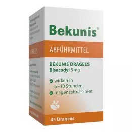 BEKUNIS Bisacodyl Dragees 5 mg skrandyje neirios tabletės, 45 vnt