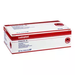 LEUKOPLAST 2,5 cmx5 m, 12 vnt
