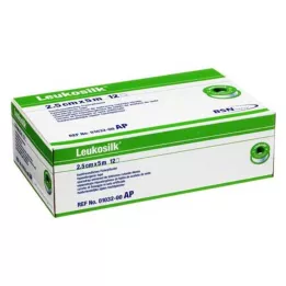 LEUKOSILK 2,5 cmx5 m, 12 vnt