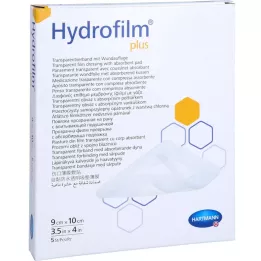HYDROFILM Plius skaidrus tvarstis 9x10 cm, 5 vnt