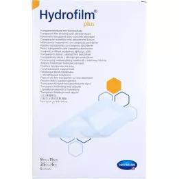 HYDROFILM Plius skaidrus tvarstis 9x15 cm, 5 vnt