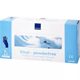 VINYL Pirštinės be pudros, didelės mėlynos, 100 vnt