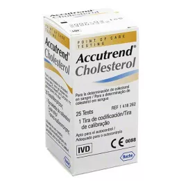 ACCUTREND Cholesterolio tyrimo juostelės, 25 vnt