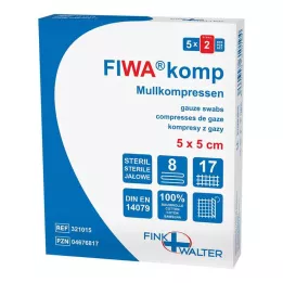 MULLKOMPRESSEN 5x5 cm sterilus 8 krypčių, 5X2 vnt