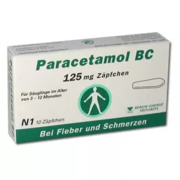 PARACETAMOL BC 125 mg žvakutės, 10 vnt
