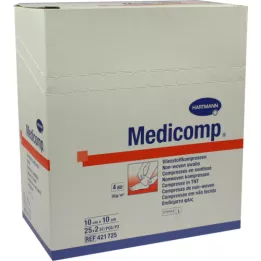MEDICOMP Vilnos komp.sterilis 10x10 cm 4 sluoksnių, 50 vnt