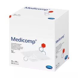 MEDICOMP Neaustinė medžiaga 10x10 cm 4 sluoksnių, 100 vnt