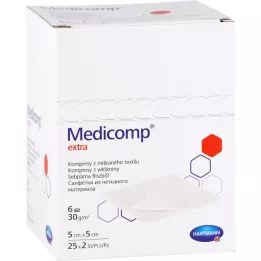 MEDICOMP papildomos vilnos komp.sterilis 5x5 cm 6 sluoksnių, 50 vnt
