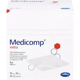 MEDICOMP papildoma vilna.sterilus 10x10 cm 6 sluoksnių, 50 vnt