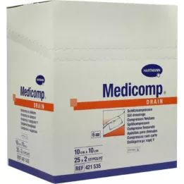 MEDICOMP nutekėjimo angos komp.sterilis 10x10 cm, 50 vnt