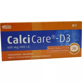 CALCICARE D3 kramtomosios tabletės, 20 vnt