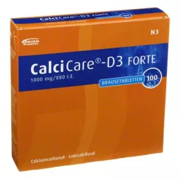 CALCICARE D3 forte šnypščiosios tabletės, 100 vnt