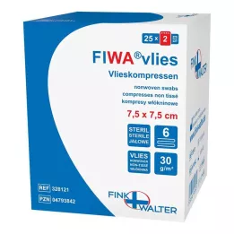 VLIESKOMPRESSEN 7,5x7,5 cm sterilus 6 krypčių, 25X2 vnt