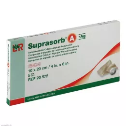 SUPRASORB A+Ag Antimik.Kal.Alginatas Kompr.10x20 cm, 5 vnt