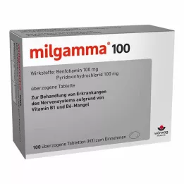 MILGAMMA 100 mg dengtos tabletės, 100 vnt