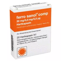 FERRO SANOL komp. Kietos kapsulės su dengtomis granulėmis, 20 vnt