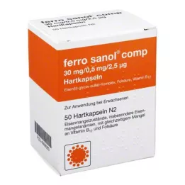 FERRO SANOL komp. Kietos kapsulės su dengtomis granulėmis, 50 vnt