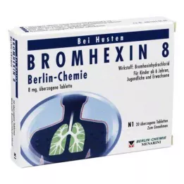 BROMHEXIN 8 Berlin Chemie dengtos tabletės, 20 vnt