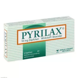 PYRILAX 10 mg žvakutės, 6 vnt